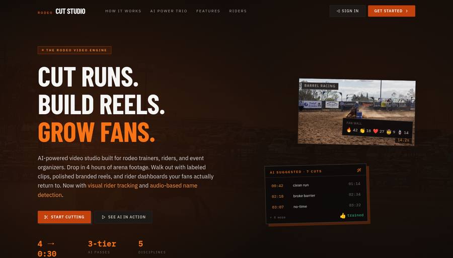 Rodeo Cut Studio — AI Rodeo Video Platform